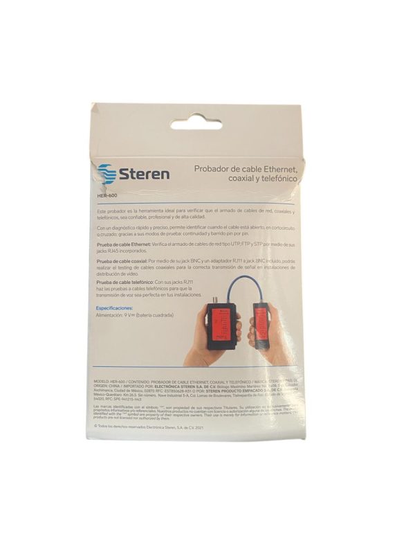 Probador de cable Ethernet, coaxial y telefónico(Steren) - Image 3