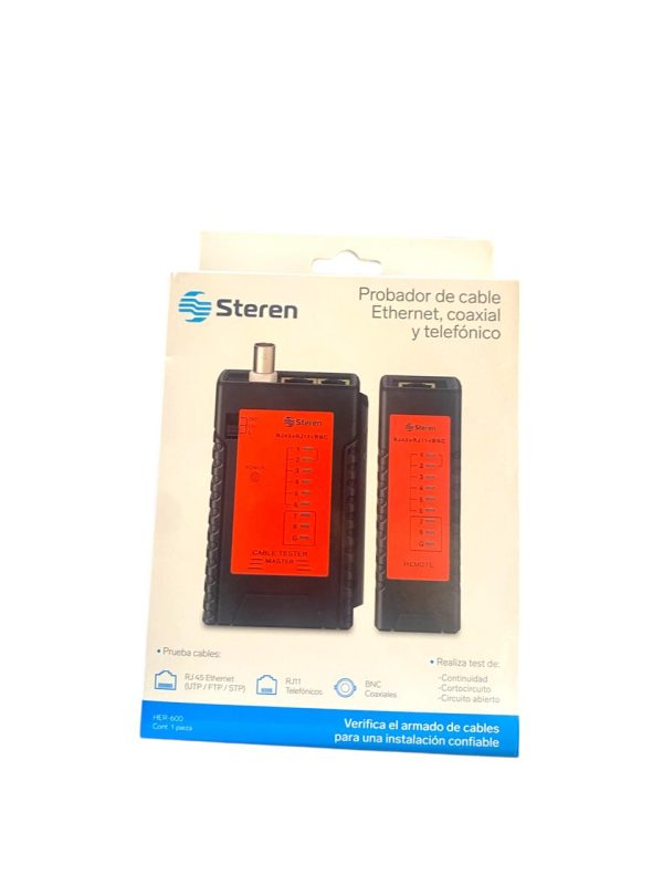 Probador de cable Ethernet, coaxial y telefónico(Steren)